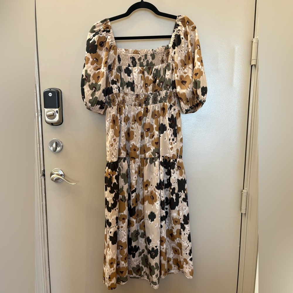 Böhme Floral Maxi Dress with Puff Sleeves